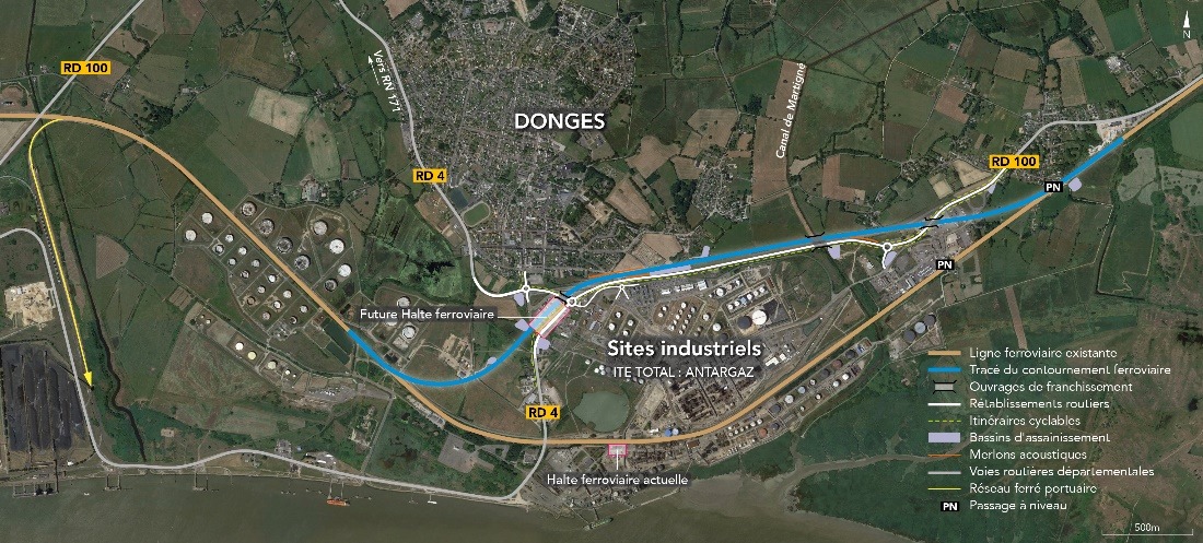 Projet de contournement de sites industriels de Donges